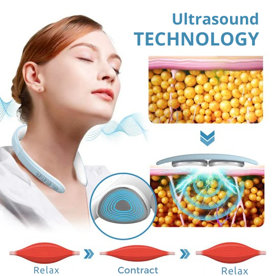 Nackenmassagegerät mit Ultraschall und kabelloser Lymphdrainage für Muskelentspannung und Figurpflege 5