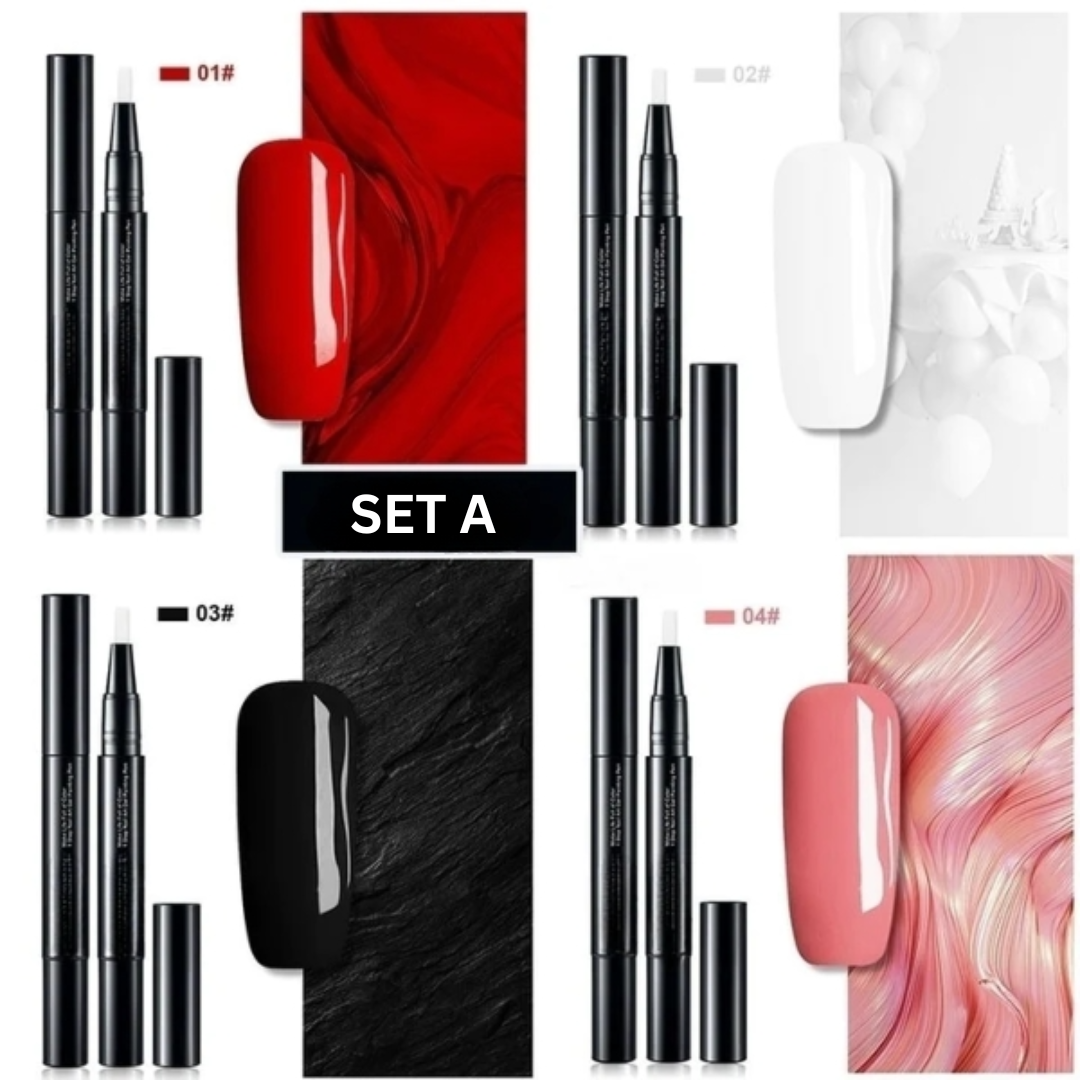 Nagellackstifte | Präzise Nail Art | Lang anhaltende Gel-Farbe | Set mit 4 Stiften Vestragear