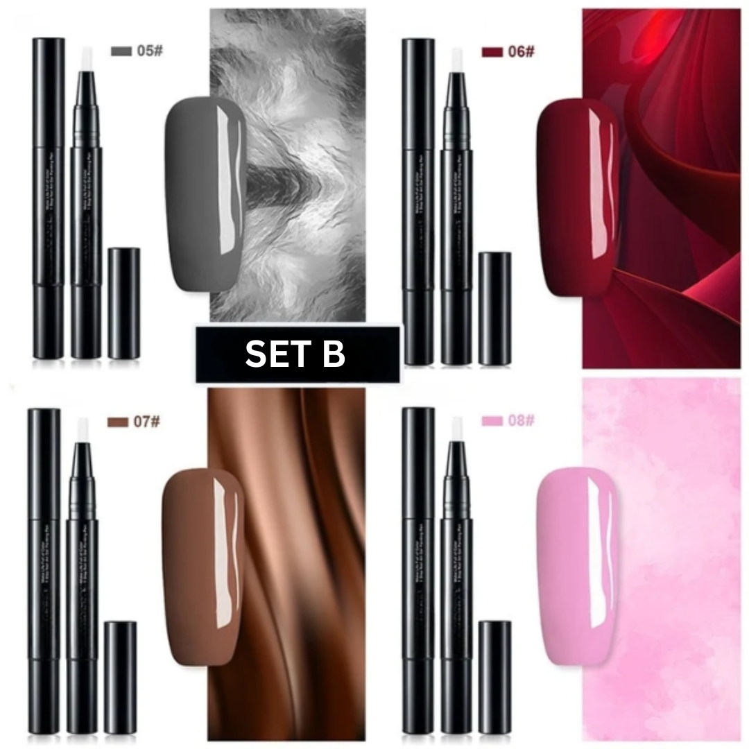Nagellackstifte | Präzise Nail Art | Lang anhaltende Gel-Farbe | Set mit 4 Stiften Vestragear