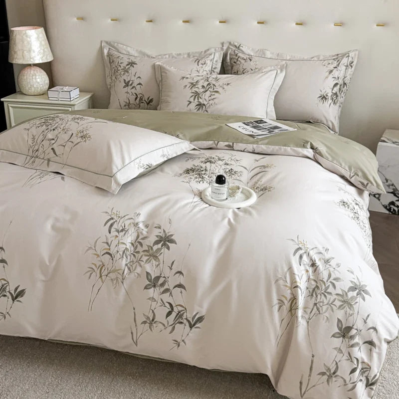 Neues 3-teiliges Bettwäscheset aus ägyptischer Baumwolle, hochwertiges Druckdesign, bestehend aus 1 Bettbezug und 2 Kissenbezügen, weich, verschiedene Größen 1