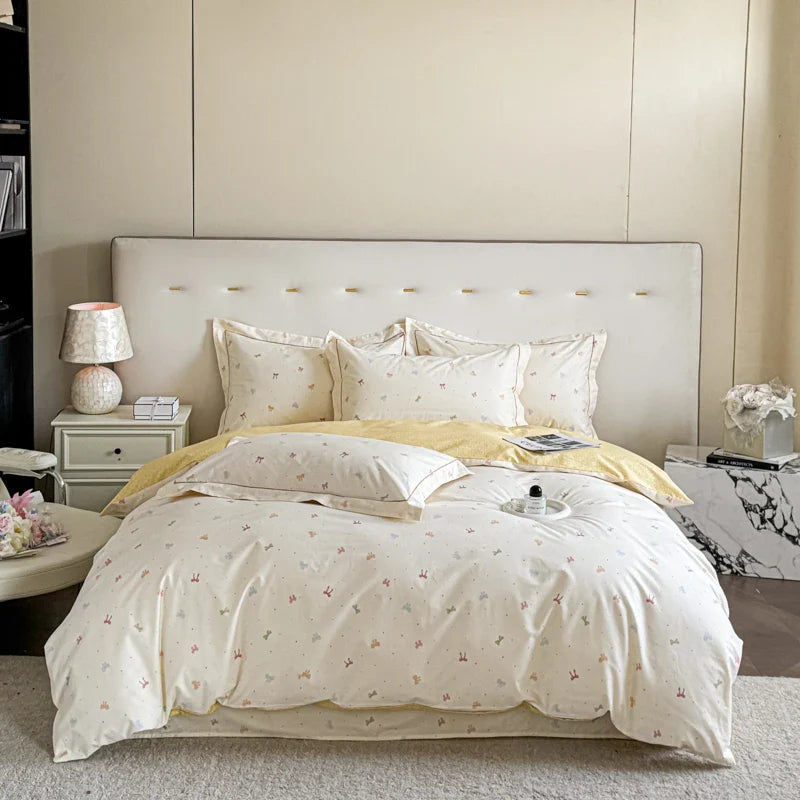 Neues 3-teiliges Bettwäscheset aus ägyptischer Baumwolle, hochwertiges Druckdesign, bestehend aus 1 Bettbezug und 2 Kissenbezügen, weich, verschiedene Größen 18
