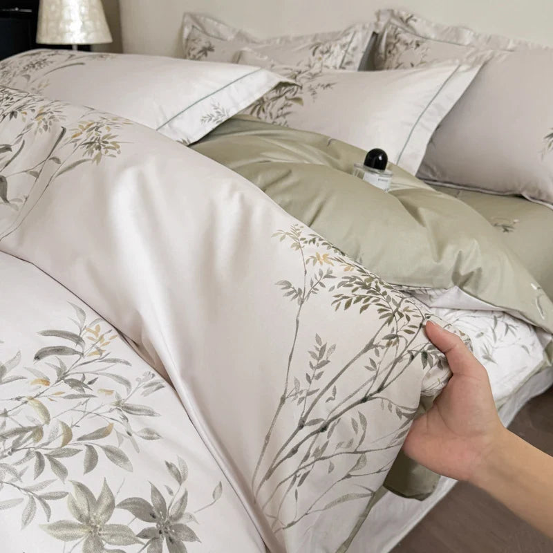 Neues 3-teiliges Bettwäscheset aus ägyptischer Baumwolle, hochwertiges Druckdesign, bestehend aus 1 Bettbezug und 2 Kissenbezügen, weich, verschiedene Größen 2