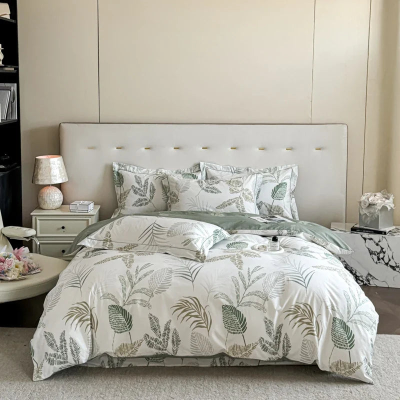 Neues 3-teiliges Bettwäscheset aus ägyptischer Baumwolle, hochwertiges Druckdesign, bestehend aus 1 Bettbezug und 2 Kissenbezügen, weich, verschiedene Größen 9