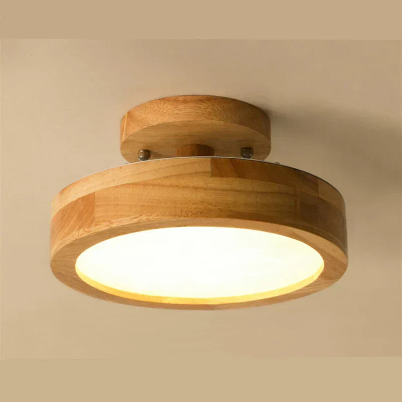 LumiNord – Runde Deckenleuchte Holz skandinavisch – Warmes Licht 12W