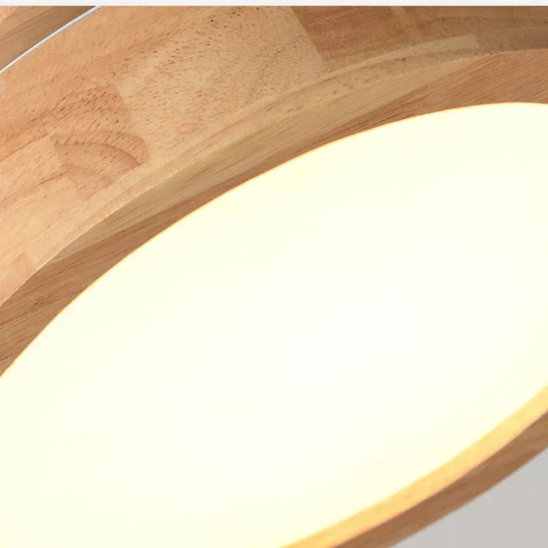LumiNord – Runde Deckenleuchte Holz skandinavisch – Warmes Licht 12W