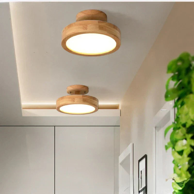 LumiNord – Runde Deckenleuchte Holz skandinavisch – Warmes Licht 12W