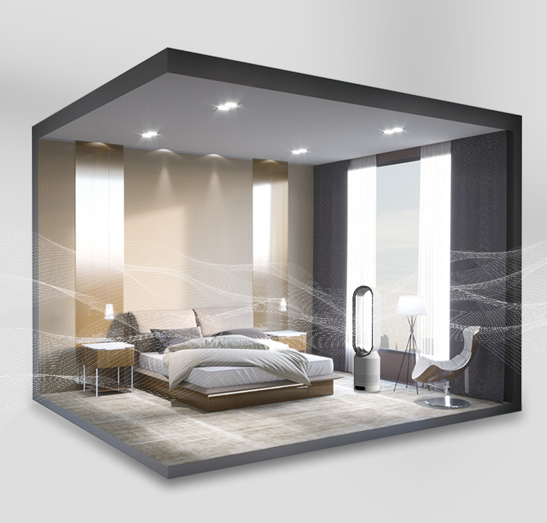AirPure 3-in-1 Luftkühler mit Luftfilter, Oszillation & LED-Touch – Bladlos, leise & modern