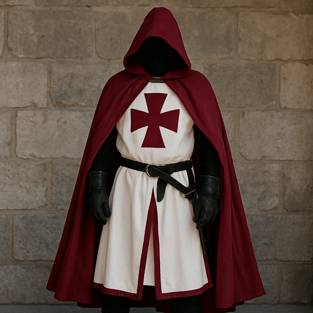 TEMPLARIA – Medieval Knight Templar Costume with Classic Cloak Vestragear