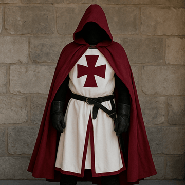 TEMPLARIA – Medieval Knight Templar Costume with Classic Cloak Vestragear
