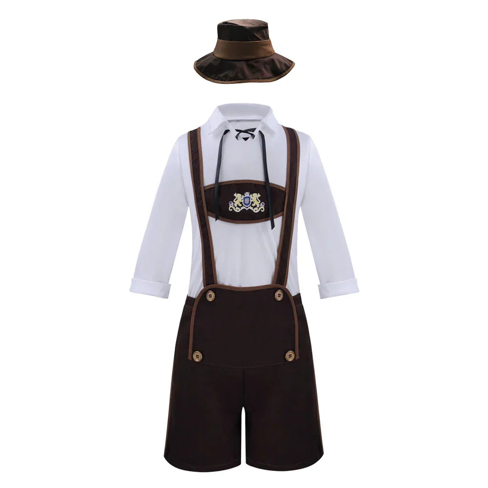 Bolendo Jazon - Oktoberfest Kostüm Outfit mit Lederhosen, Hosenträgern und Hut