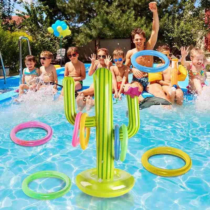CactusFun – Set di gioco gonfiabile a forma di cactus per piscina per feste barbecue