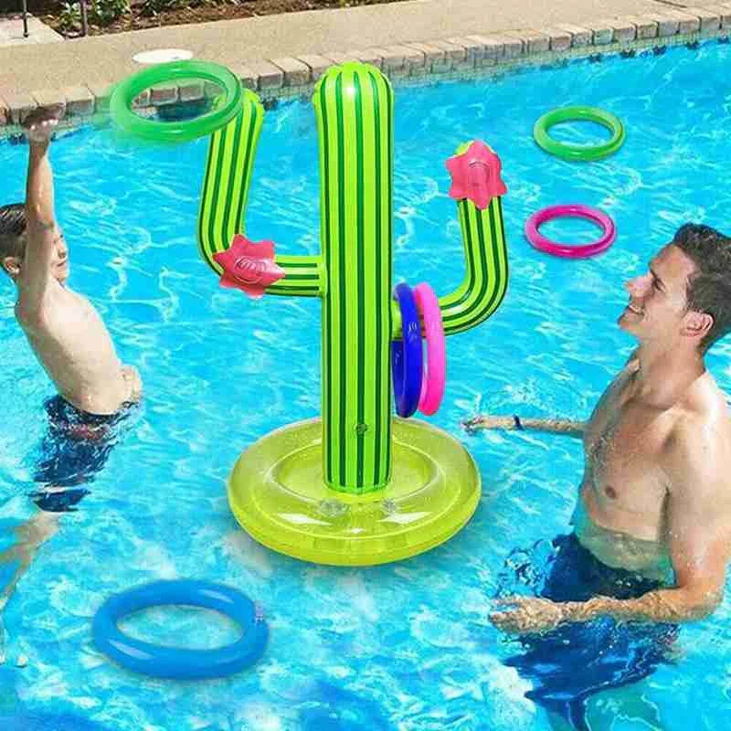 CactusFun – Set di gioco gonfiabile a forma di cactus per piscina per feste barbecue