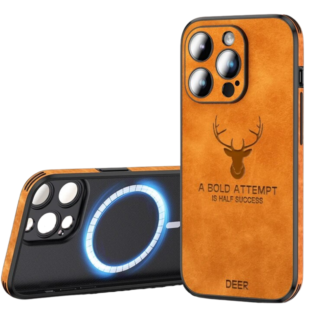Coque iPhone aspect cuir – Étui mince avec protection contre les chocs et fixation MagSafe