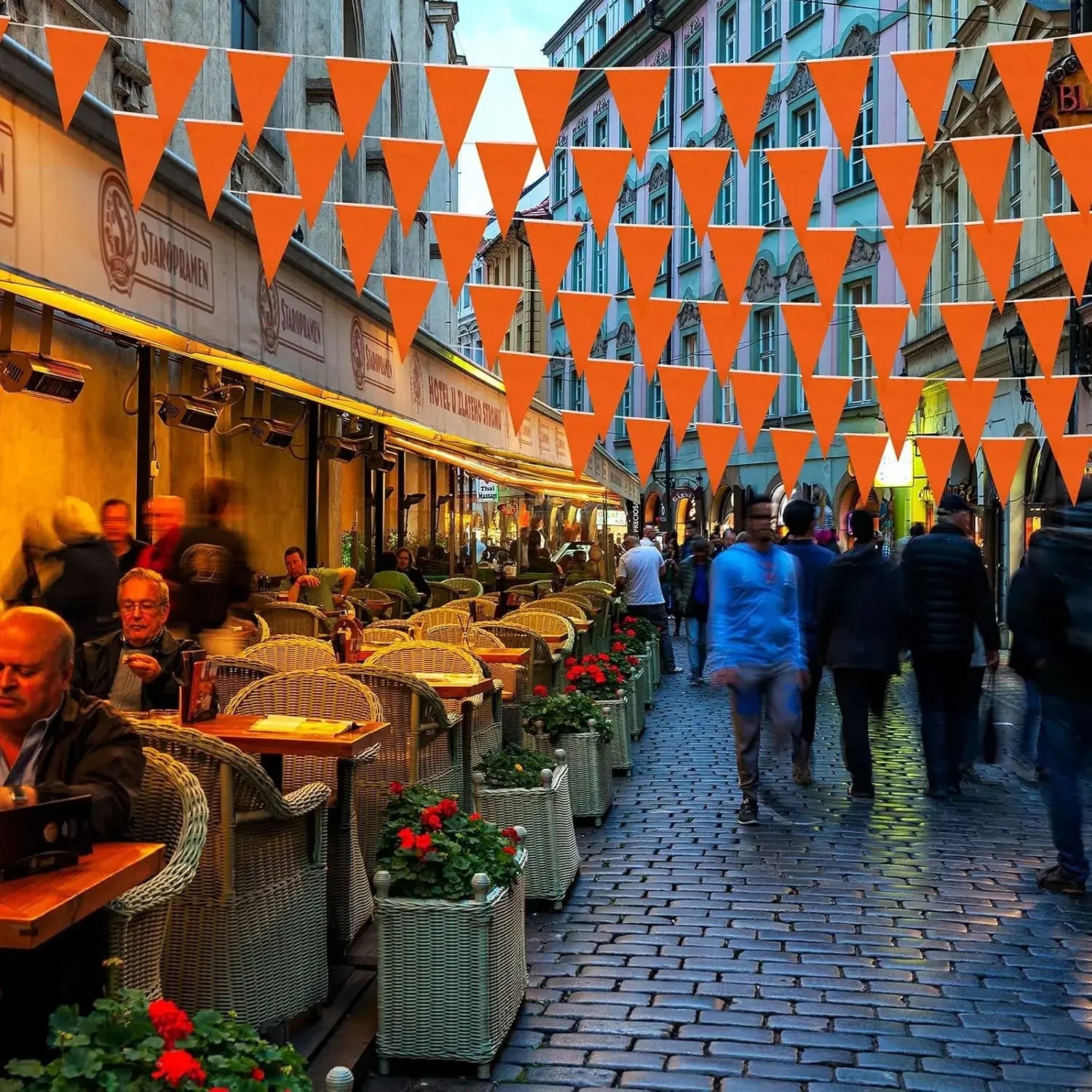 Oranje Vlaggenlijn 33 ft Voor Feestelijke Gelegenheden, Duurzaam Voor Binnen En Buiten 5