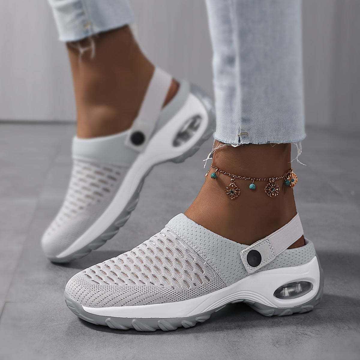 Orthopädische Damen Clogs mit Luftpolster-Dämpfung, rutschfester Sohle, atmungsaktives Mesh 4