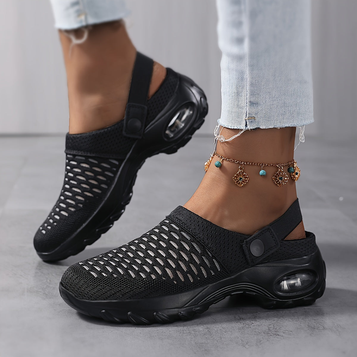 Orthopädische Damen Clogs mit Luftpolster-Dämpfung, rutschfester Sohle, atmungsaktives Mesh 6