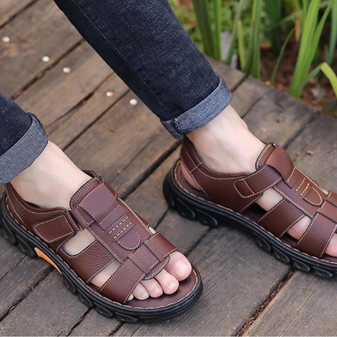 Orthopädische Leder-Herrensandalen – Thijs 0