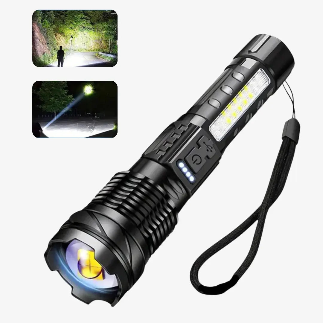 OutdoorHaven Militär-Taschenlampe - 5000 Lumen, bis zu 1000m Reichweite ( dont put online)
