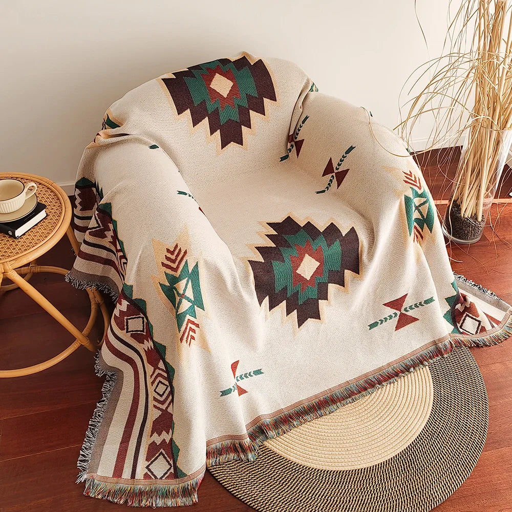 Oversized Boho Aztec Throw Blanket