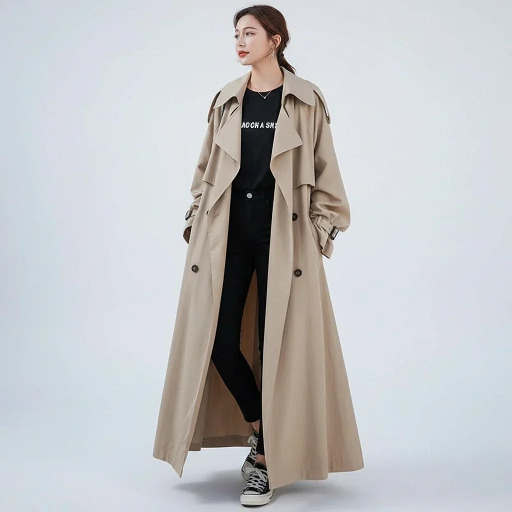 Oversized Long Trench Coat - Scarlett 0