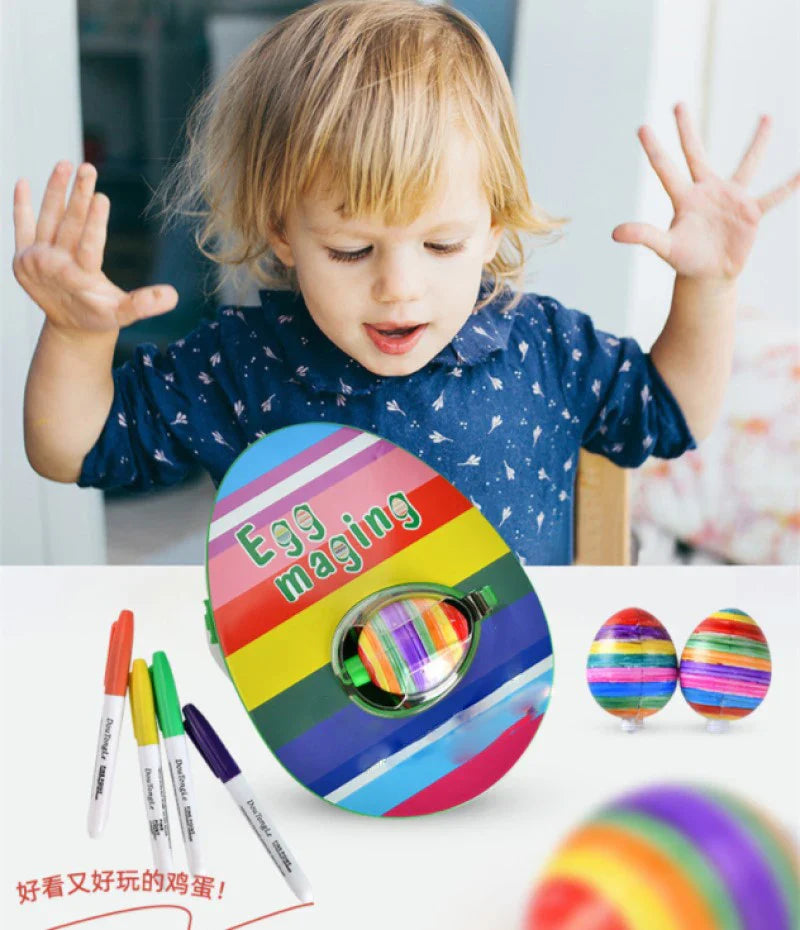 Paasei-decoratieset met elektrische machine voor kinderen, inclusief 8 kleurmarkeringen 0