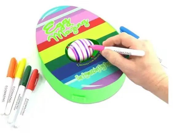 Paasei-decoratieset met elektrische machine voor kinderen, inclusief 8 kleurmarkeringen 7