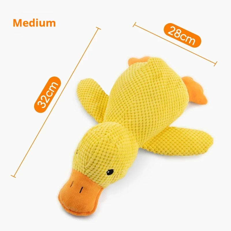Pluche hondenspeelgoed slapende eend met geluid en bijtbestendig ontwerp 2