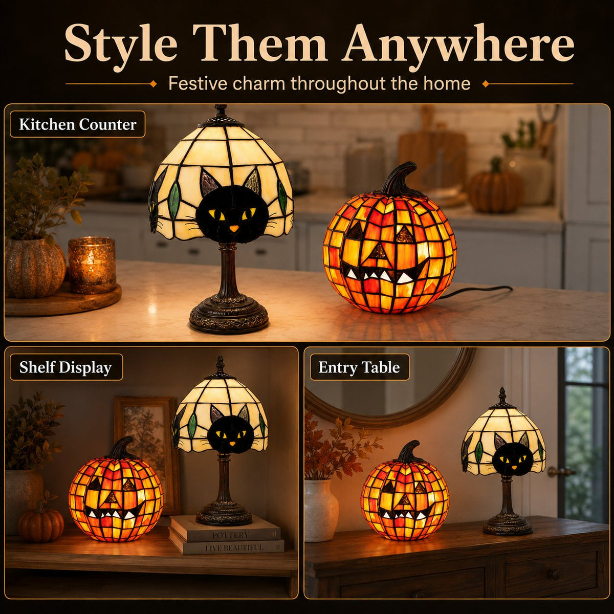 Pumpkin Glow Halloween Lamp Set — Ready-to-Display LED Lantern 3