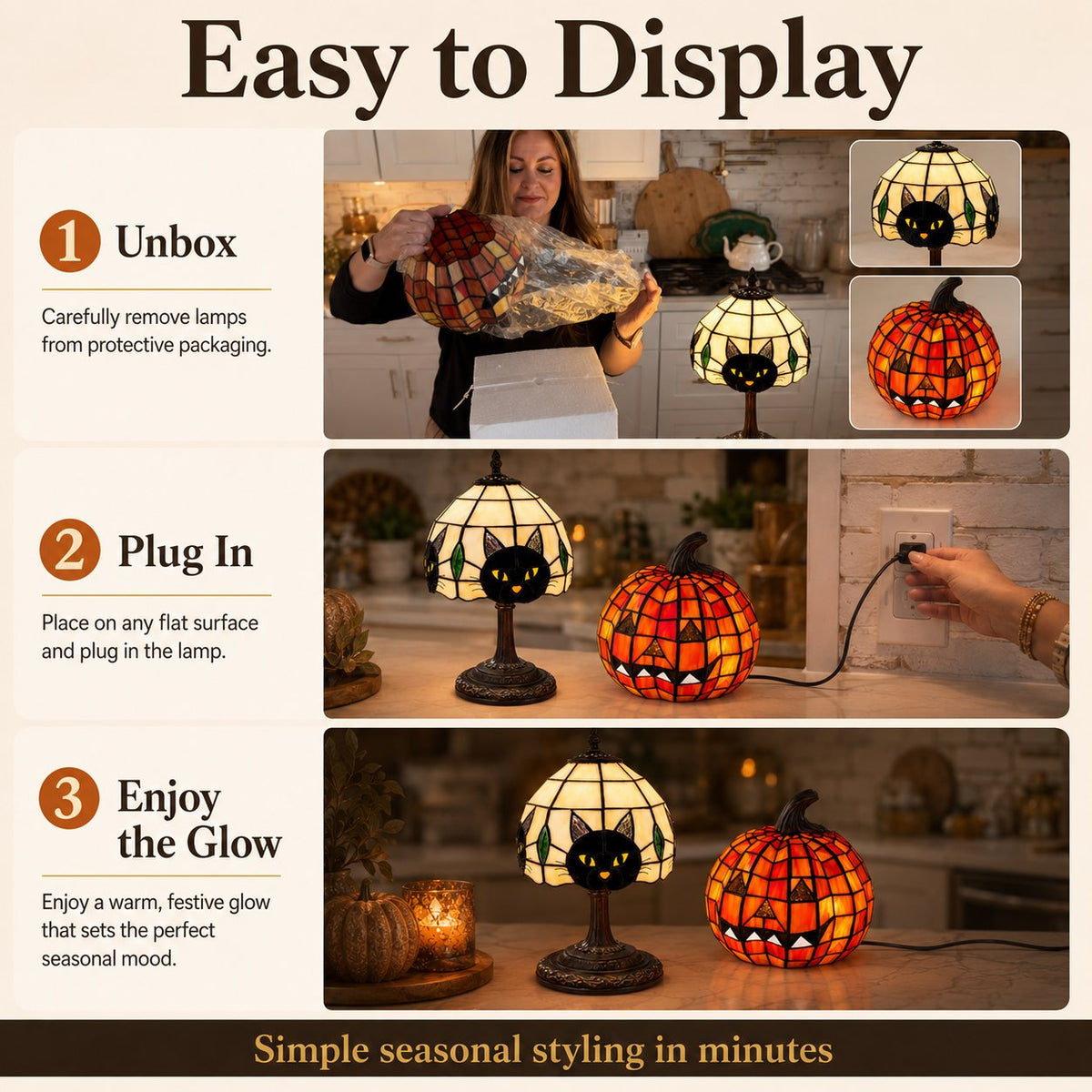 Pumpkin Glow Halloween Lamp Set — Ready-to-Display LED Lantern 5