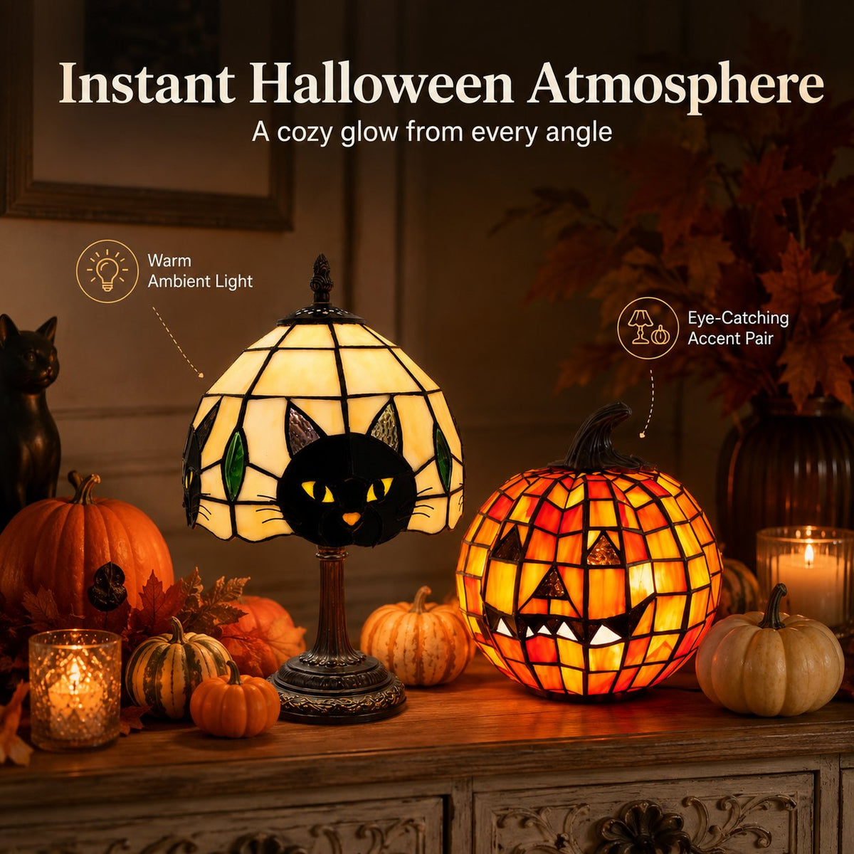 Pumpkin Glow Halloween Lamp Set — Ready-to-Display LED Lantern 6