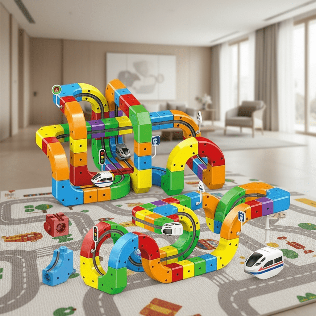 RAILBUILD – 3D-spoorwegbouwset voor kinderen met oplaadbare locomotief 0