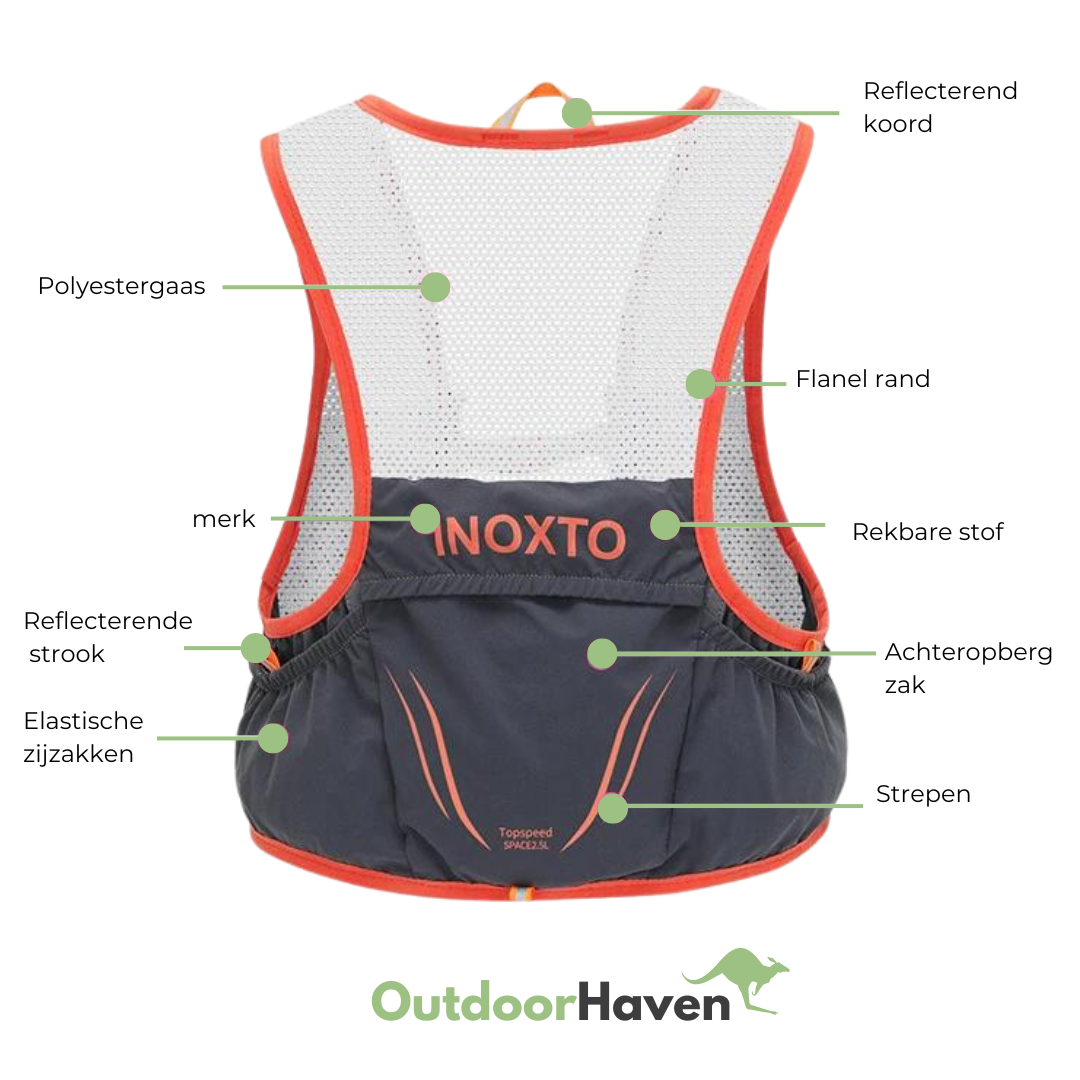 OutdoorHaven Trailrunvest - Comprend 2 flasques souples, gilet d'hydratation pour coureurs de trail