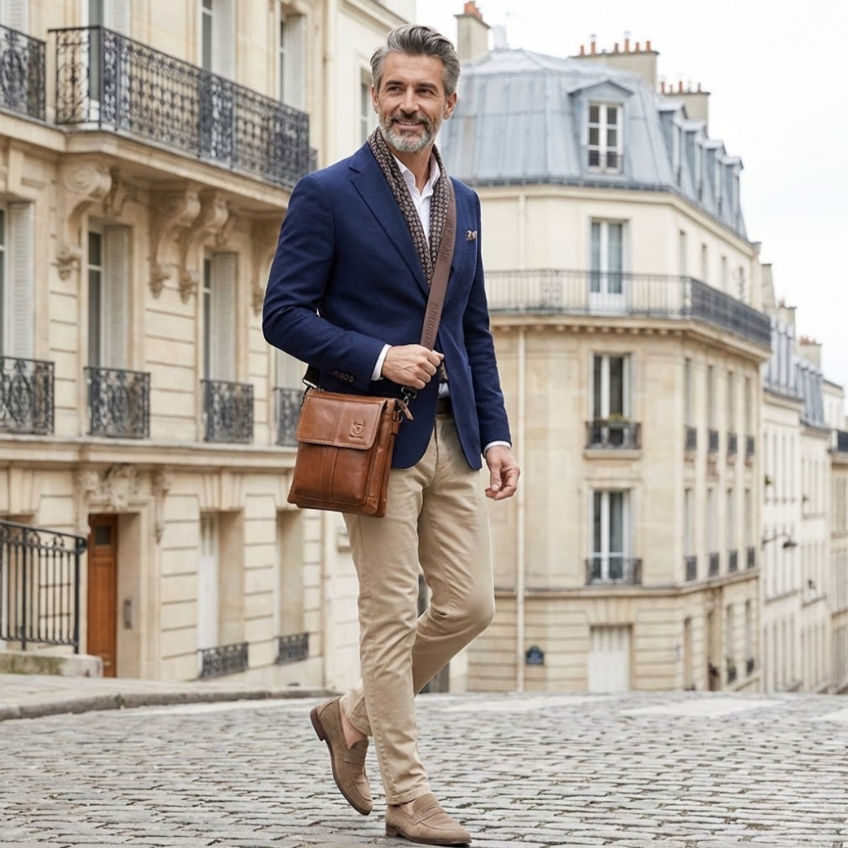 Renzo – Heren schoudertas van leer voor een elegante look, perfect voor dagelijks gebruik en werk. 2