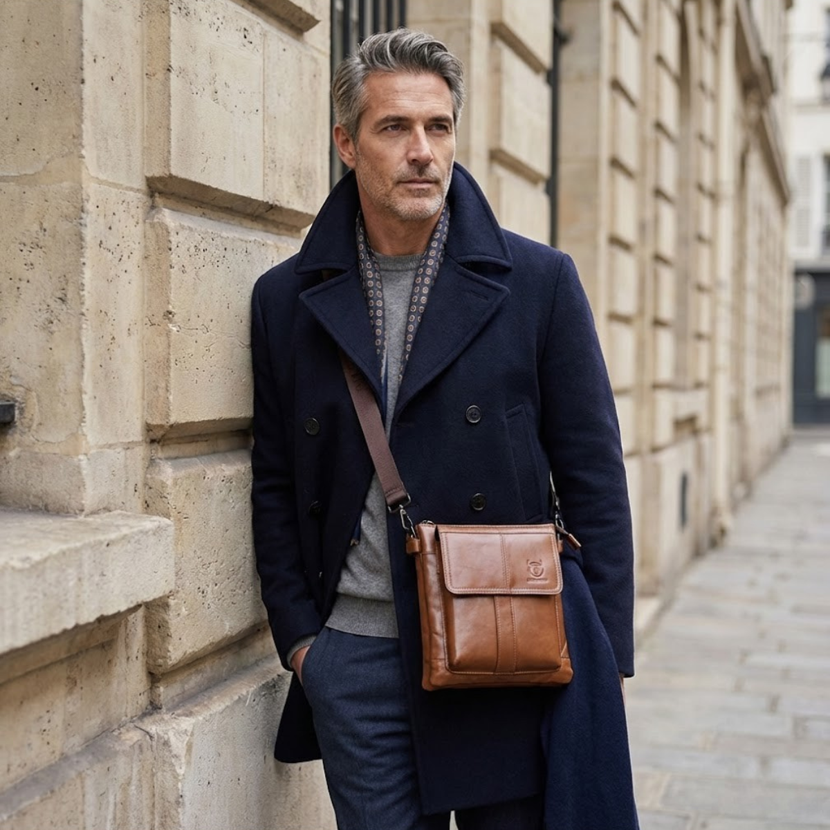 Renzo – Heren schoudertas van leer voor een elegante look, perfect voor dagelijks gebruik en werk. 3