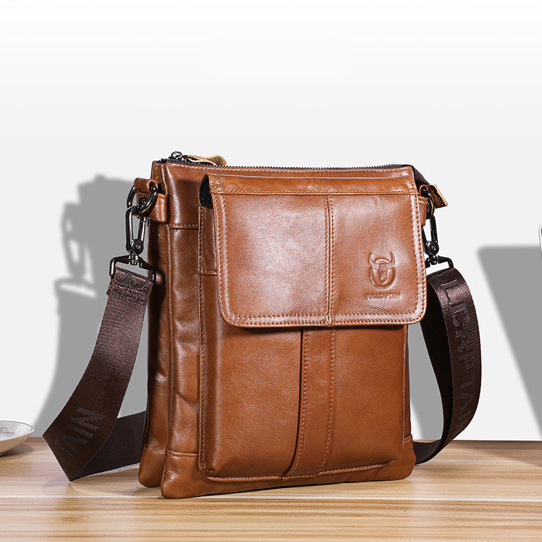 Renzo – Heren schoudertas van leer voor een elegante look, perfect voor dagelijks gebruik en werk. 5