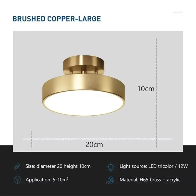 Coppera – Retro LED stropní svítidlo měď energeticky úsporné a kompaktní