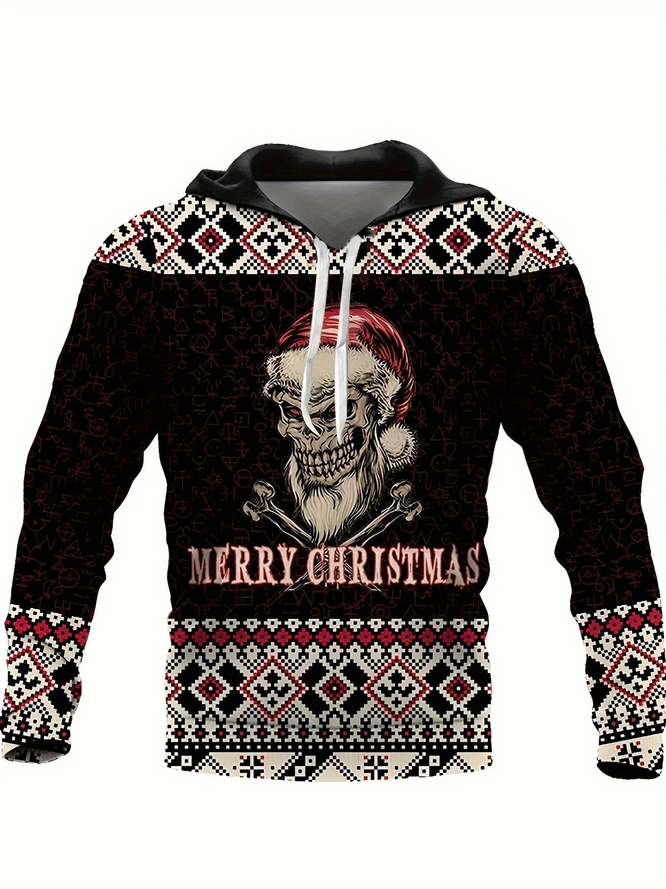 Rode Heren Hoodie met 3D-Kerstprint, Comfortabel en Stijlvol voor Feestdagen 4
