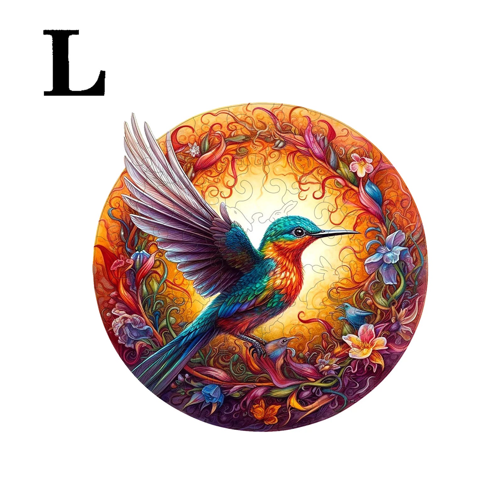 Ronde Houten Puzzel met Pauwpatroon voor Volwassenen en Kinderen - Puzzel Hout Dierenvormen 10