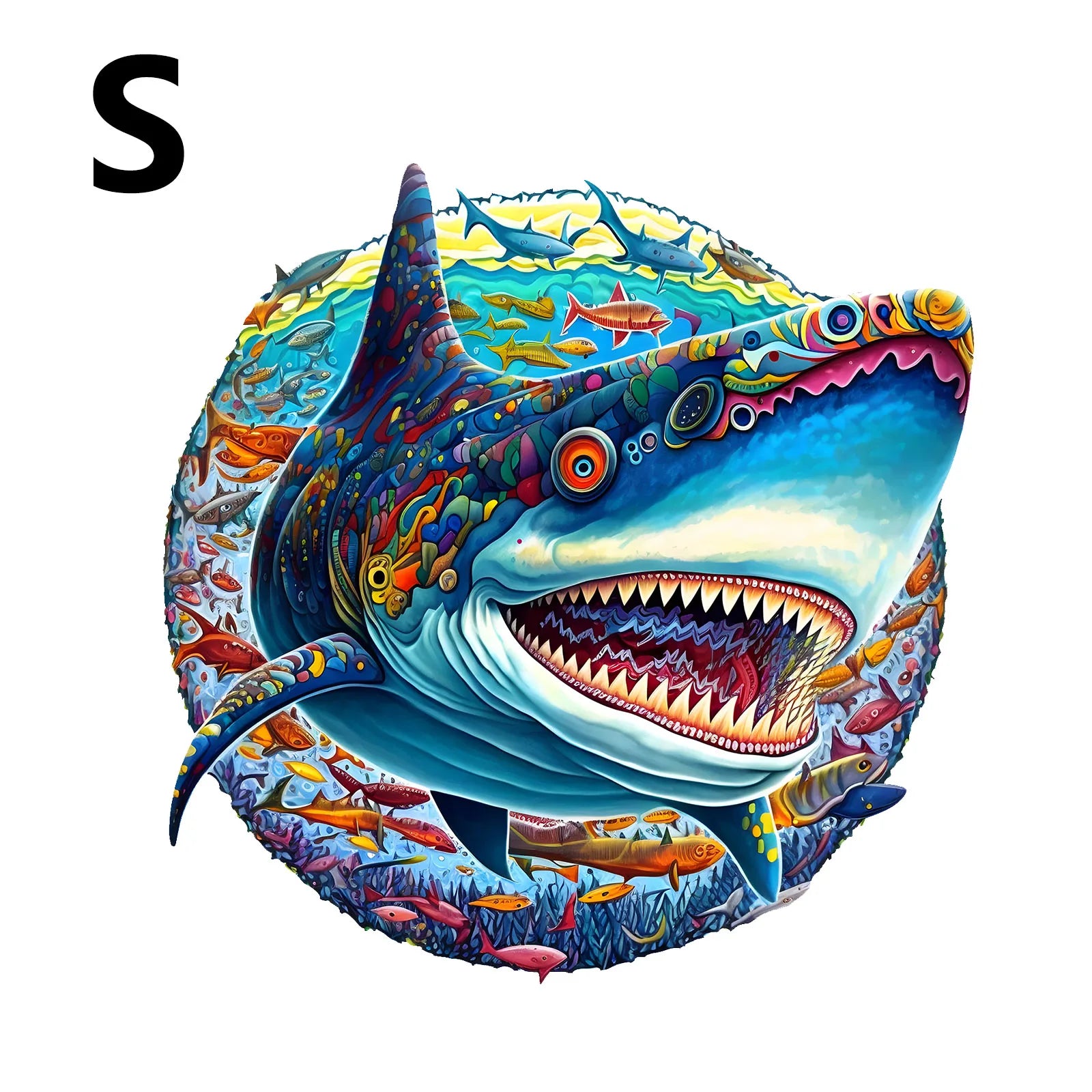 Ronde Houten Puzzel met Pauwpatroon voor Volwassenen en Kinderen - Puzzel Hout Dierenvormen 8