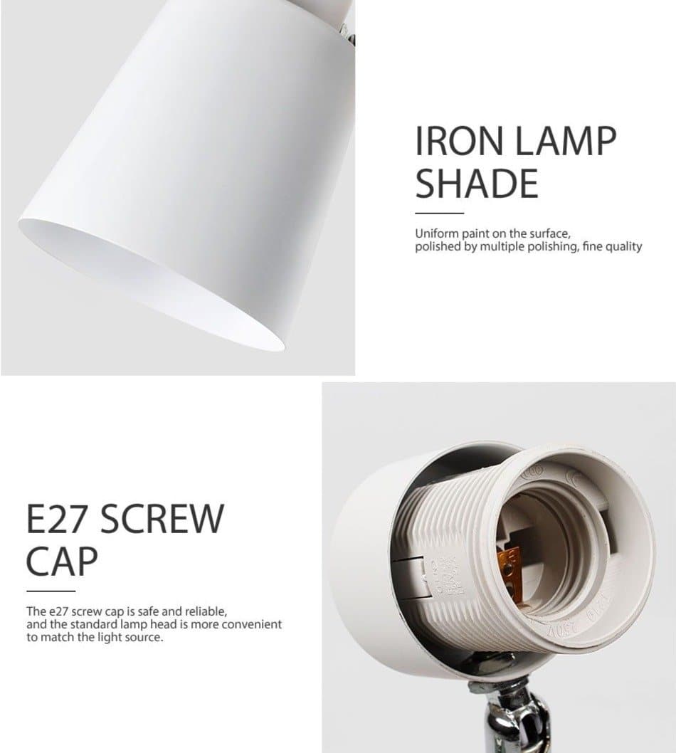 Lumosia – otočná čtecí lampa dřevo a kov se zástrčkou – nastavitelný stínidlo