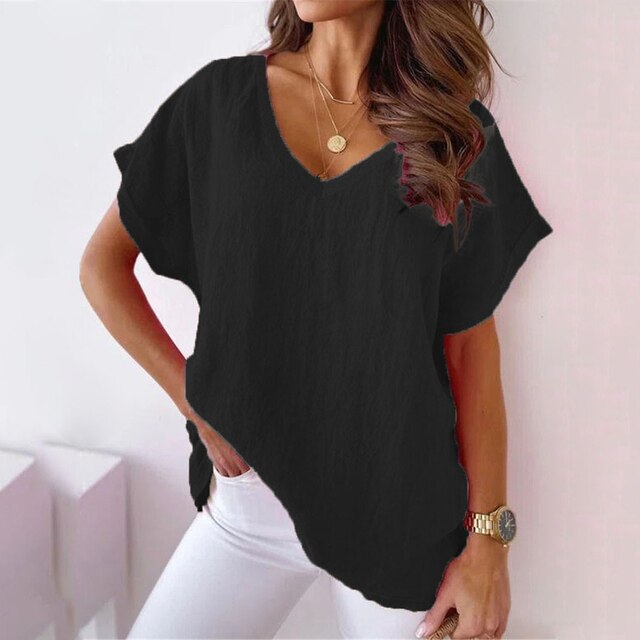 Zalana top s výstřihem do V – ležérní, pohodlný styl pro každý den