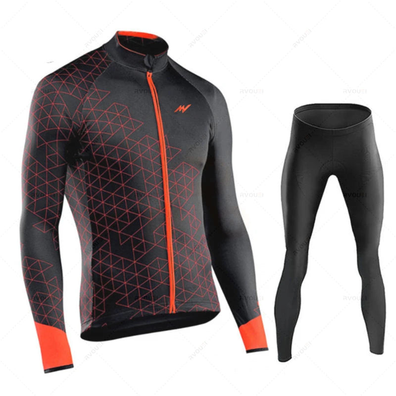 Radtrikot Set Herren – Langarm, Atmungsaktiv & Elastische Passform
