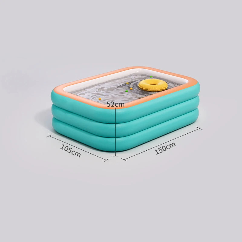 Piscine gonflable – Bassin familial rectangulaire en PVC 0,4 mm & valve de vidange