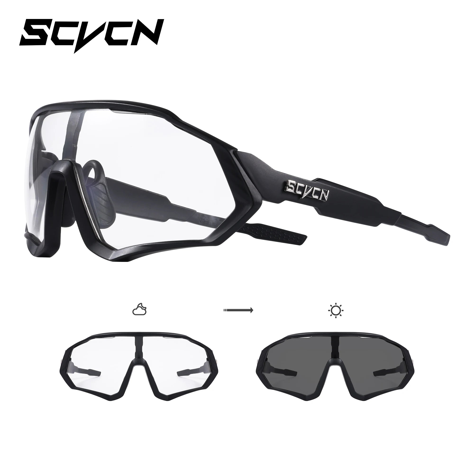 Photochromische Sport Sonnenbrille – UV400 Schutz, Leicht & Flexibles Design