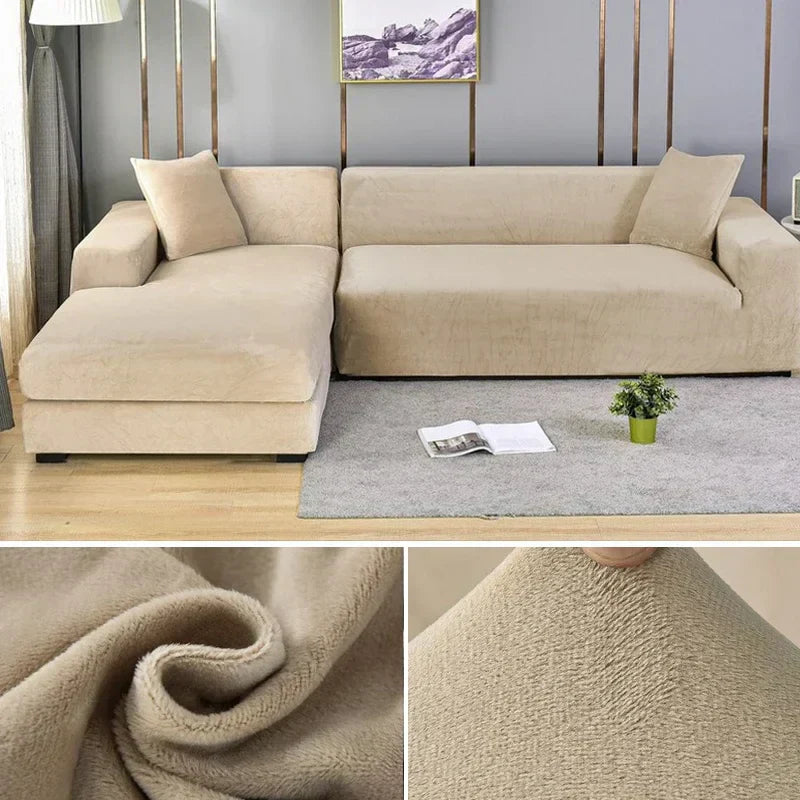 Stretch-Sofabezug – Weicher Samt, Rutschfest & Elastische Passform