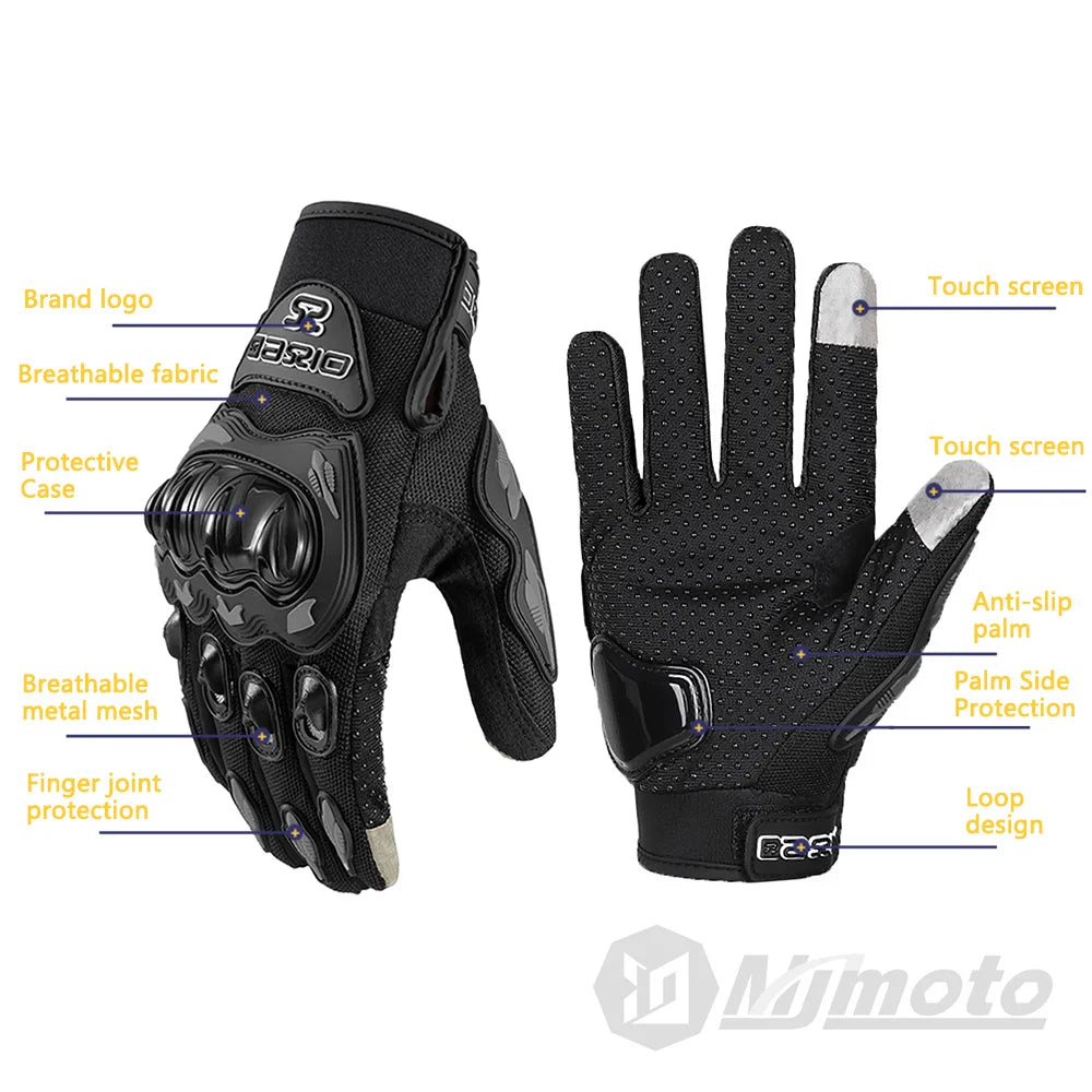 Motorradhandschuhe – Rutschfeste Vollfinger-Handschuhe mit Touchscreen