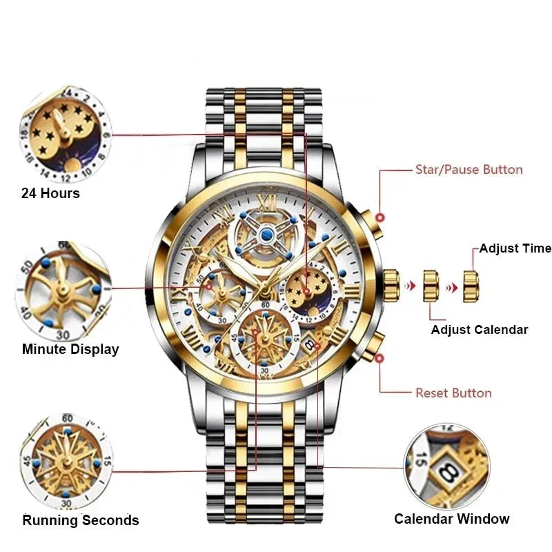 Elegante Business-Quarzuhr für Herren | Wasserdicht bis 3 Bar – Ronog