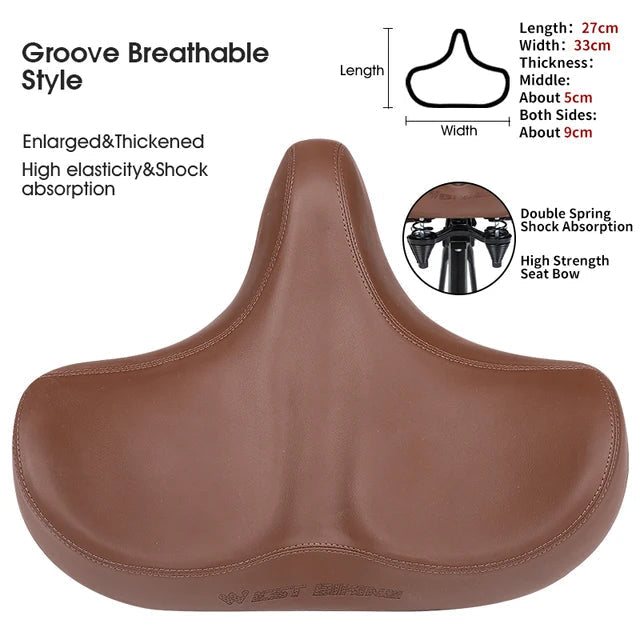 Bolendo Westbiking Extra Wide Bicycle Saddle - Ultimativer Komfort und Schmerzlinderung