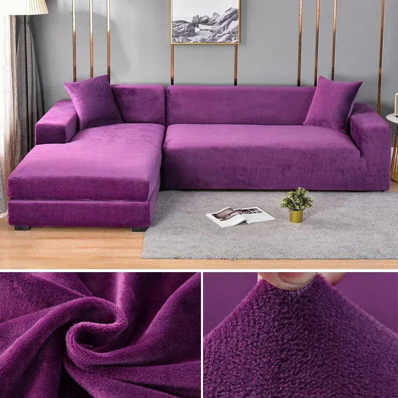 Stretch-Sofabezug – Weicher Samt, Rutschfest & Elastische Passform