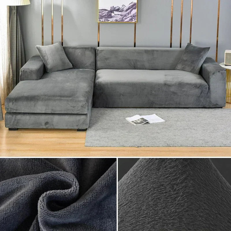 Stretch-Sofabezug – Weicher Samt, Rutschfest & Elastische Passform